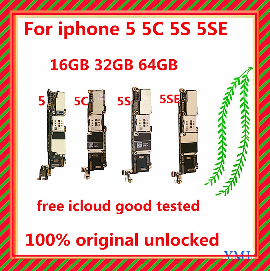 Carte mÃ¨re originale dÃ©bloquÃ©e pour iphone 5 5C 5s 5SE avec systÃ¨me IOS, avec icloud libre, circuit imprimÃ© principal avec test complet