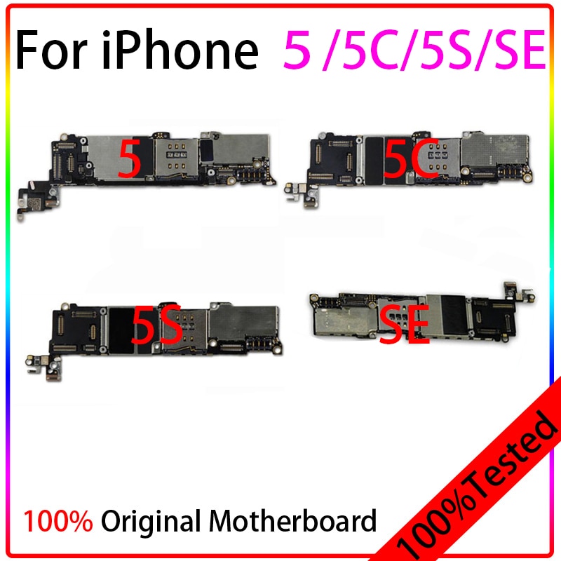 Carte mÃ¨re dÃ©bloquÃ©e d'origine pour iPhone, bon systÃ¨me OS, sans Could, compatible avec modÃ¨les 5 / 5C / 5S / SE