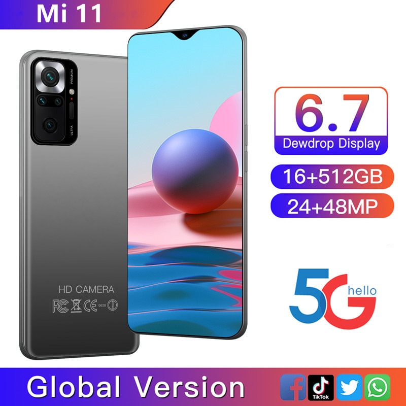 2021 Version globale Km 11 TÃ©lÃ©phone Intelligent 16 GO 512 GO Ã 10 Noyaux 48MP HD CamÃ©ra 4G 5G TÃ©lÃ©phone Portable Double Carte SIM TÃ©lÃ©phones Mobiles Android