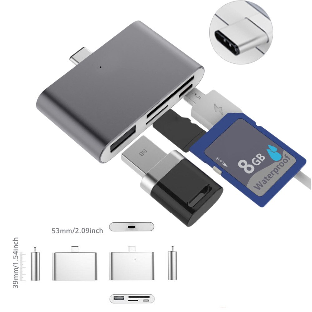 VONETS â HUB USB-C avec USB OTG, lecteur SD/TF et SIM, concentrateur compatible avec les accessoires MacBook Air et Samsung Galaxy Note 8 S8,