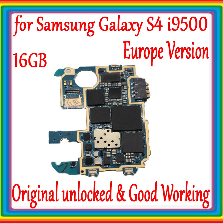 Version ue pour Samsung Galaxy S4 i9500 carte mÃ¨re avec systÃ¨me Android, 16GB Original dÃ©bloquÃ© pour Samsung S4 i9500 carte mÃ¨re