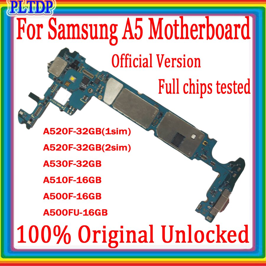 Carte mÃ¨re originale dÃ©bloquÃ©e pour Samsung A510F A520F A530F A500F A500FU, testÃ©e, circuit imprimÃ© complet avec puces, livraison gratuite