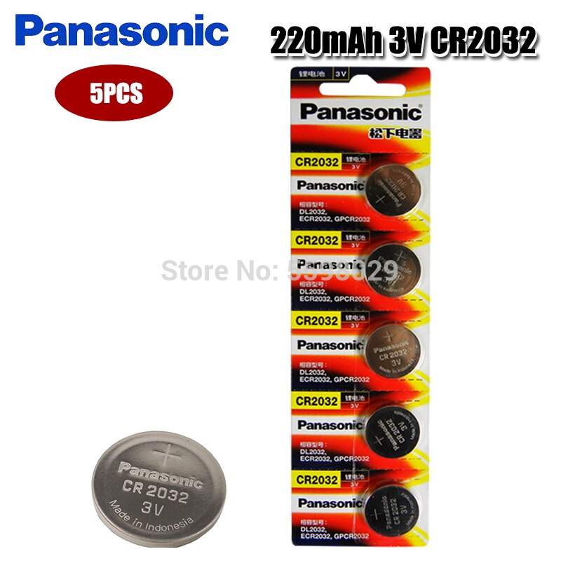 5 batteries originales pour PANASONIC cr2032 3v, accus bouton, piÃ¨ces de monnaie pour montre et ordinateur cr 2032, Supports adaptÃ©s