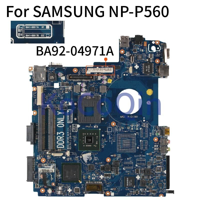 Carte mÃ¨re DDR3 pour SAMSUNG NP-P560, BA41-00917A/BA92-04971A, pour ordinateur portable